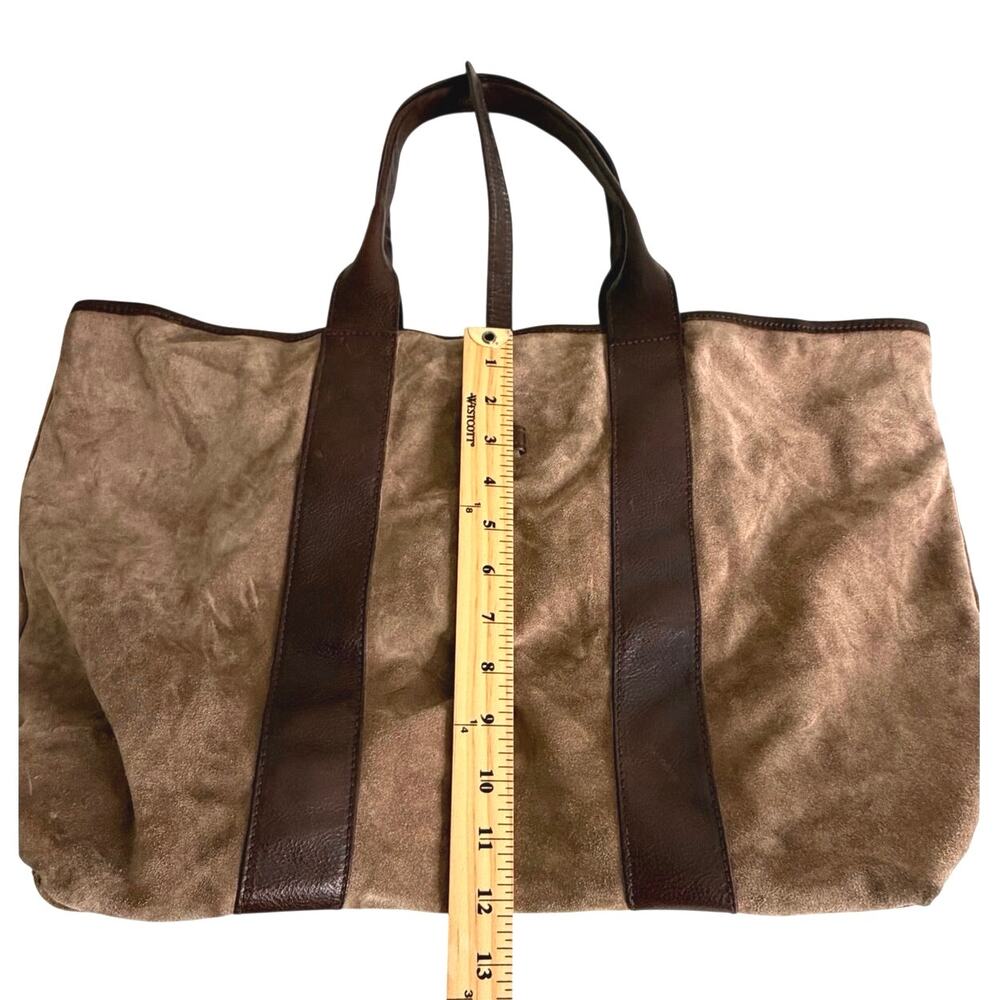 Barneys New York suede leather brown tote made in Italy - Picture 11 of 15